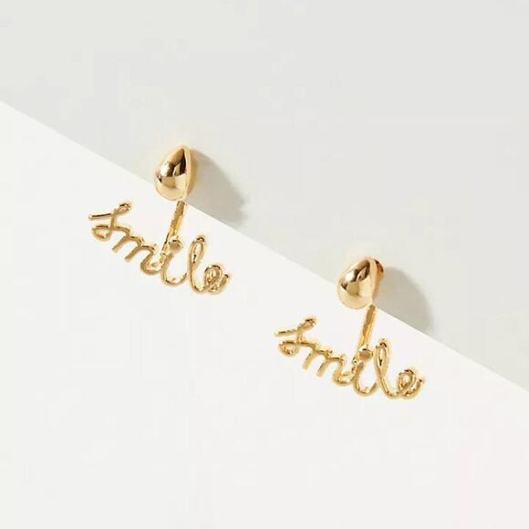 Anthropologie Jewelry - Anthropologie Smile Front Back Earrings